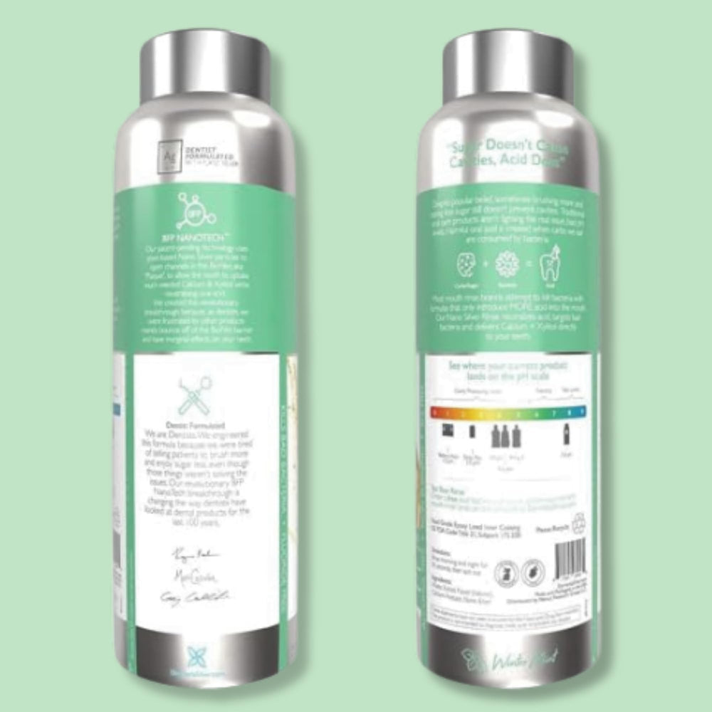 Bottle with mint swirl suggesting a refreshing Wintermint aroma