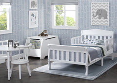 Delta Children Canton Toddler Bed White assembled dimensions in product listing.