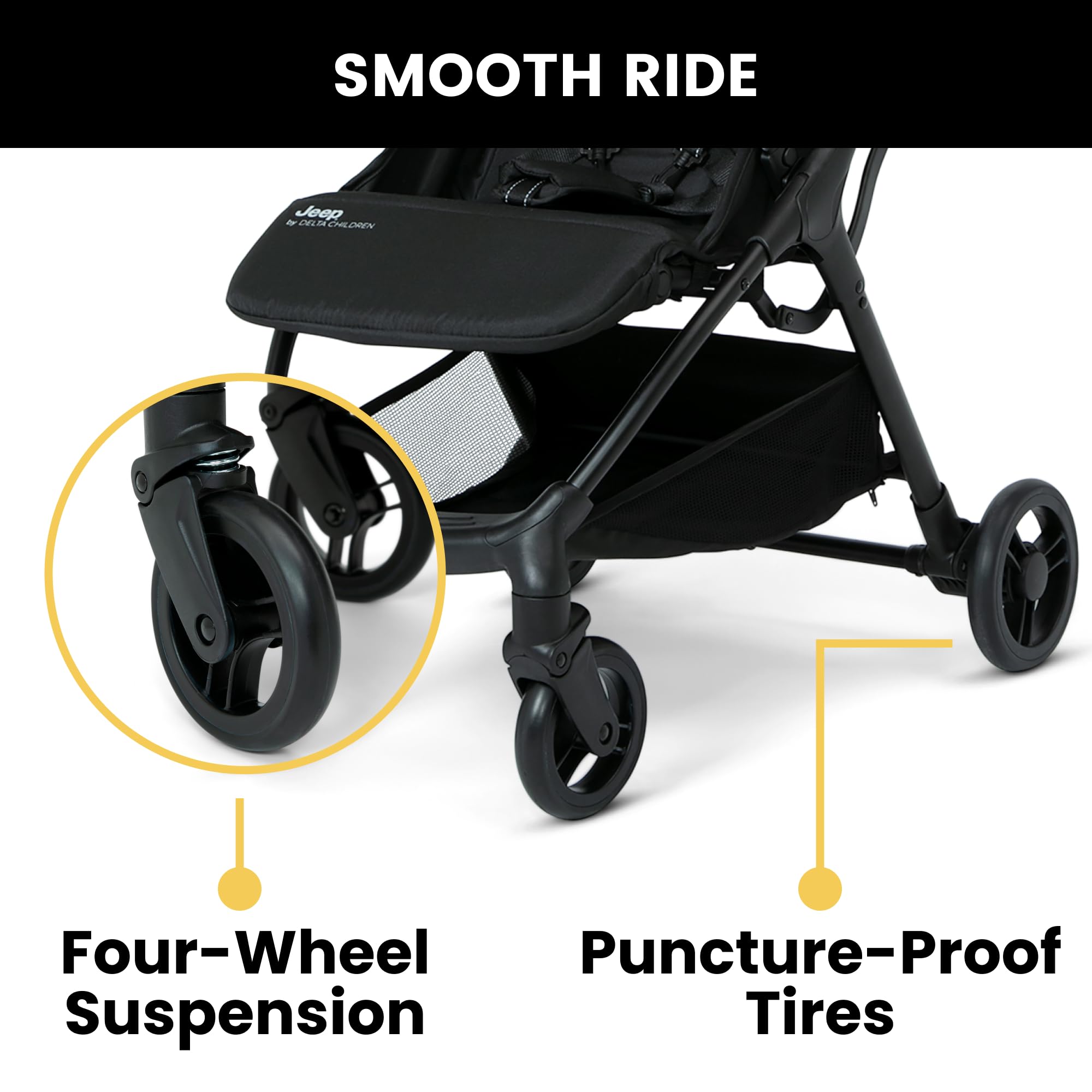 Puncture-proof EVA tires on the Jeep Altitude city streets