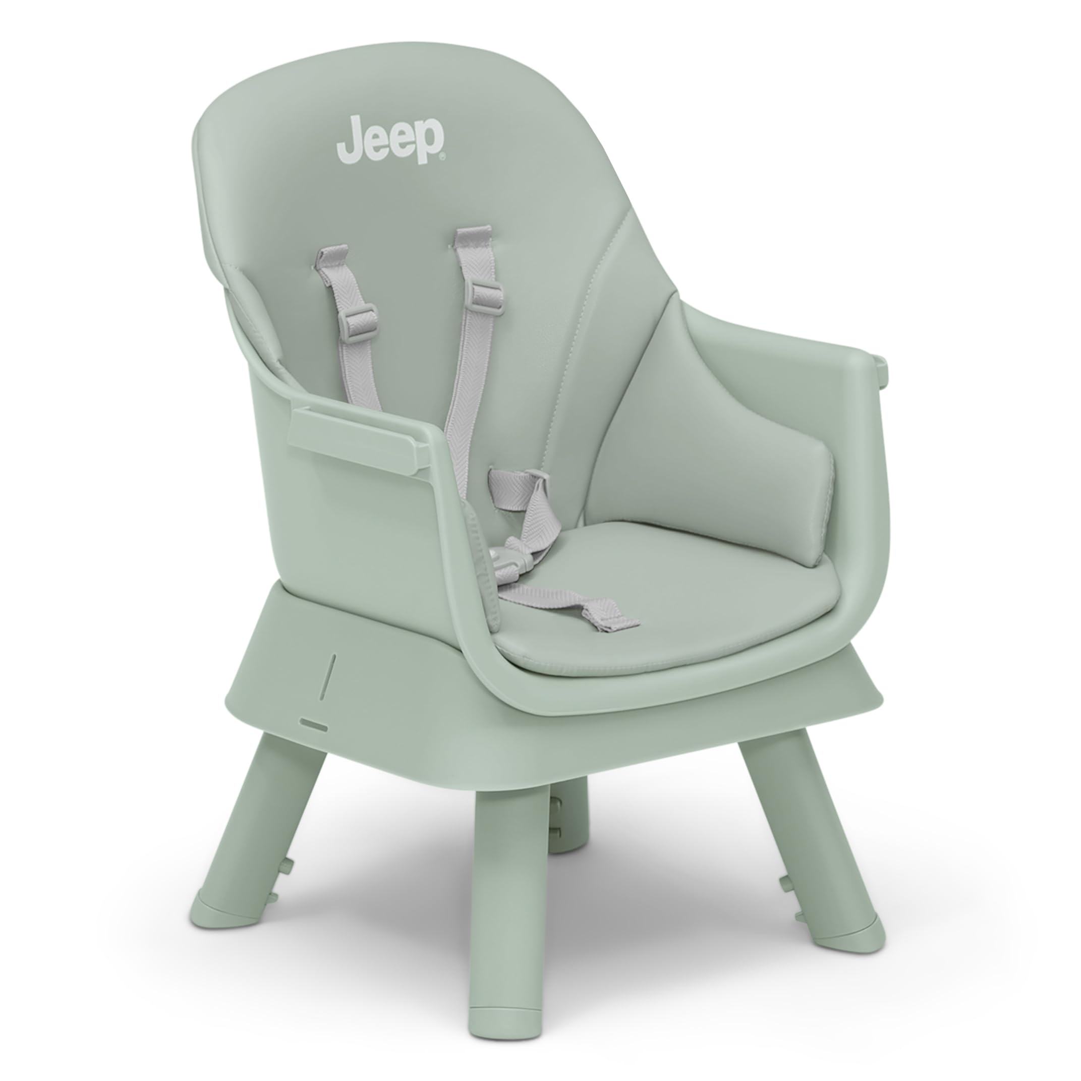 Delta Children Jeep Milestone high chair suitable for ages 6 months to 3 years or 35 inches.