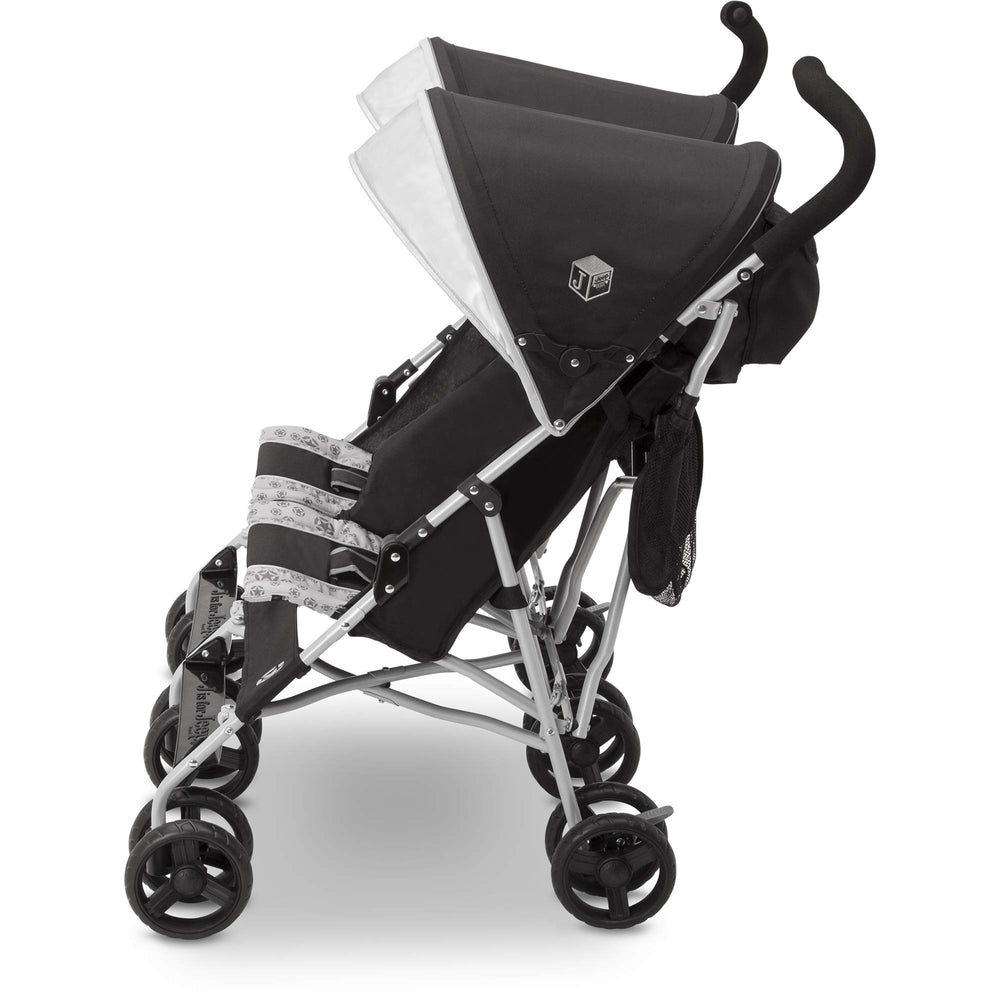 Delta Children Jeep Scout Double Stroller multi-position reclining seat for flexible comfort.
