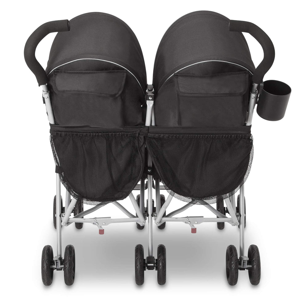 Delta Children Jeep Scout Double Stroller parent cup holder keeps drinks within reach.