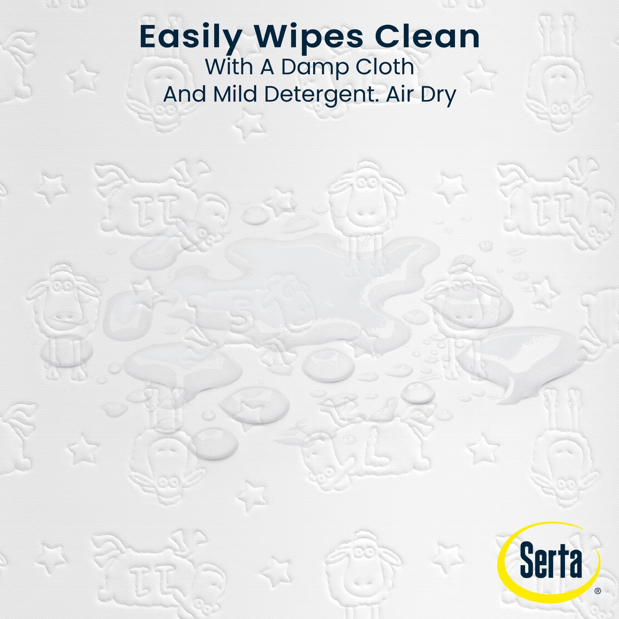 Delta Children Serta non-skid bottom helps pad stay in place on a dresser or changing table
