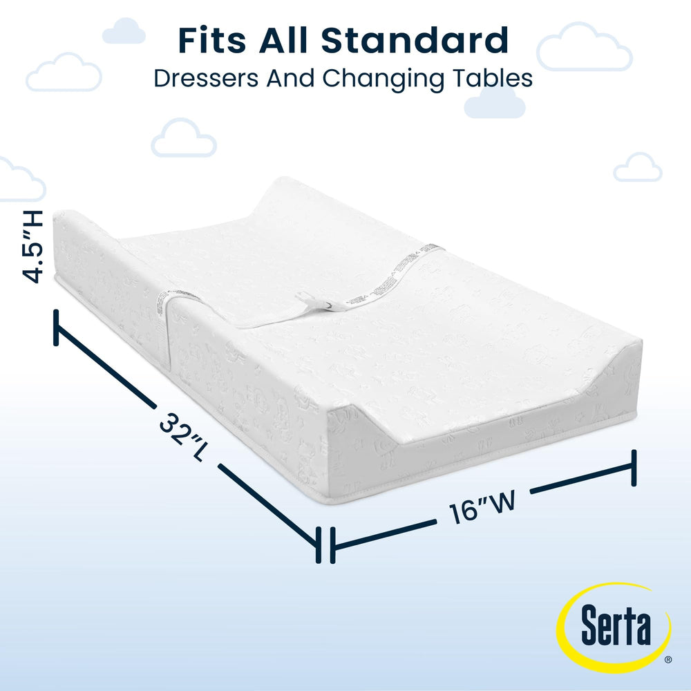 Delta Children Serta changing pad sized 32x16x4-5 inches to fit standard tables