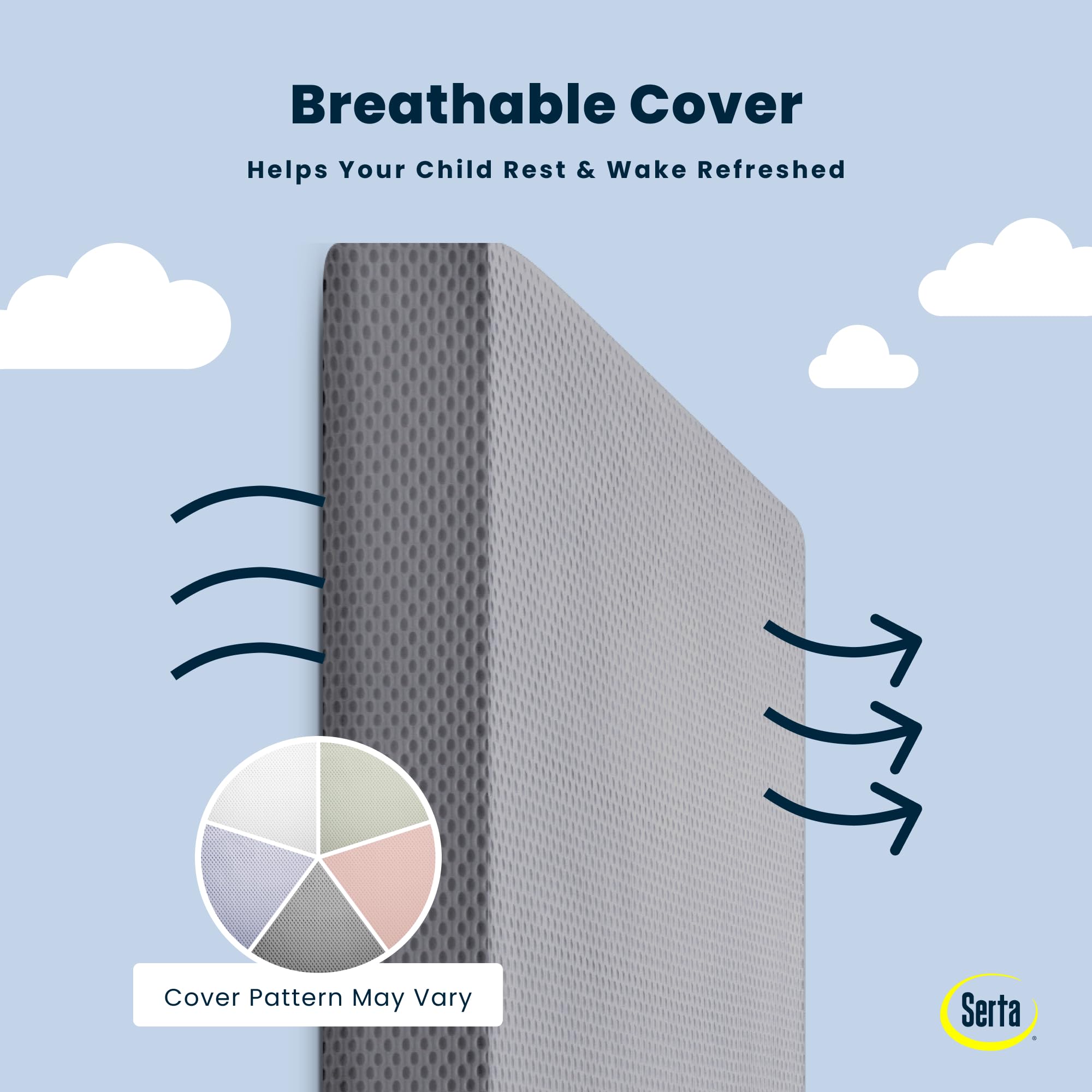 Delta Children waterproof encasement protects the core and cleans easily