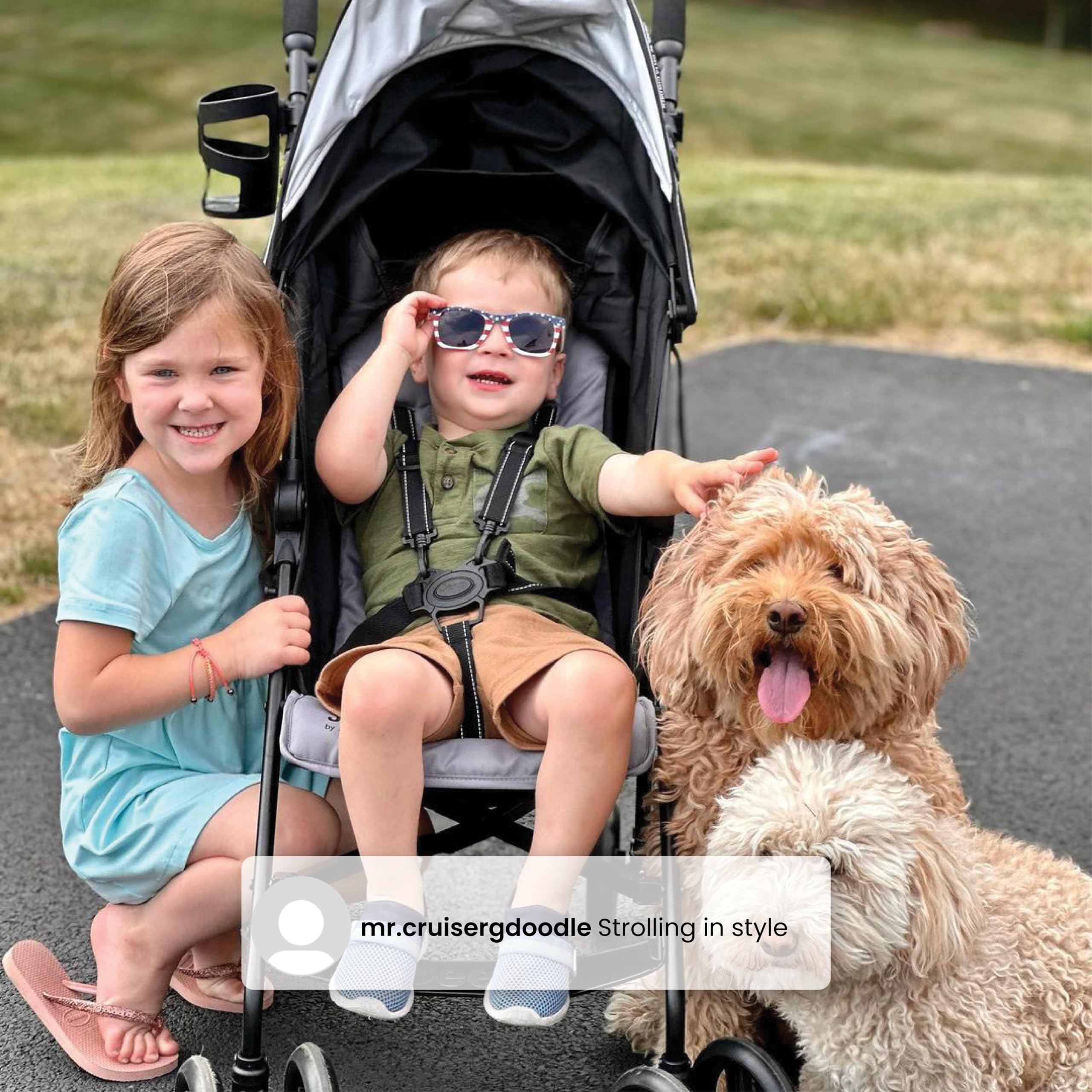 Delta Children Jeep AdventureGlyde extra-large storage basket for gear and snacks.