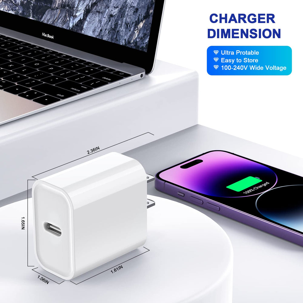 DelTucci 20W USB-C charger in hand, lightweight and handy