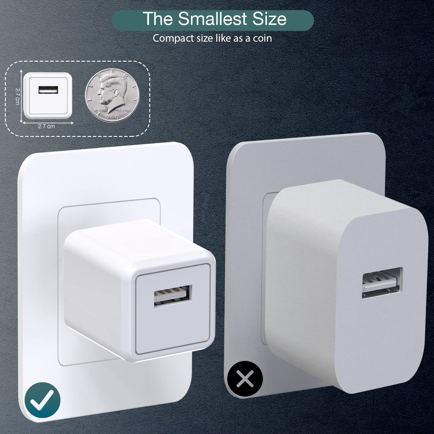 DelTucci 5W USB charger blocks provide compact, safe charging at home, office
