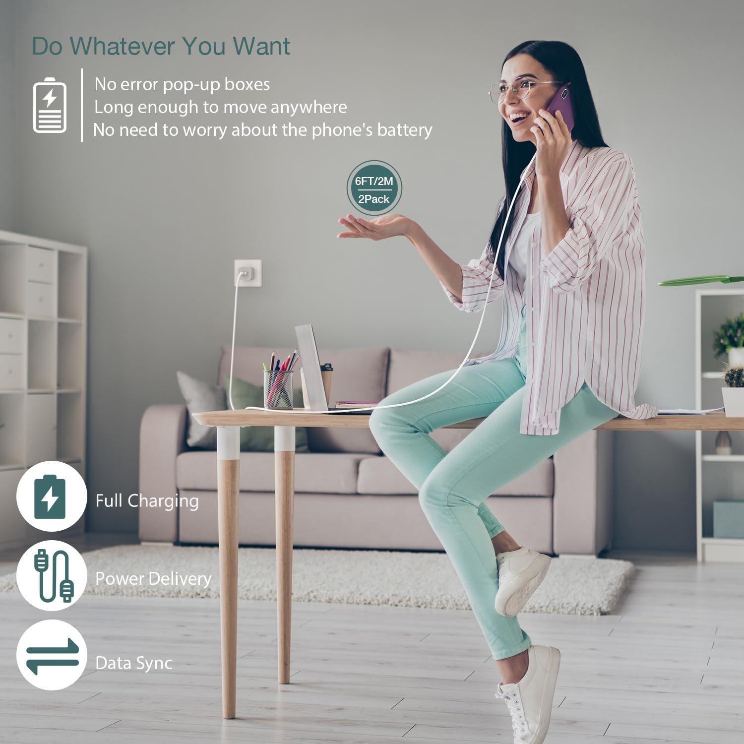 DelTucci copper-core lightning cable delivers stable charging and data transfer
