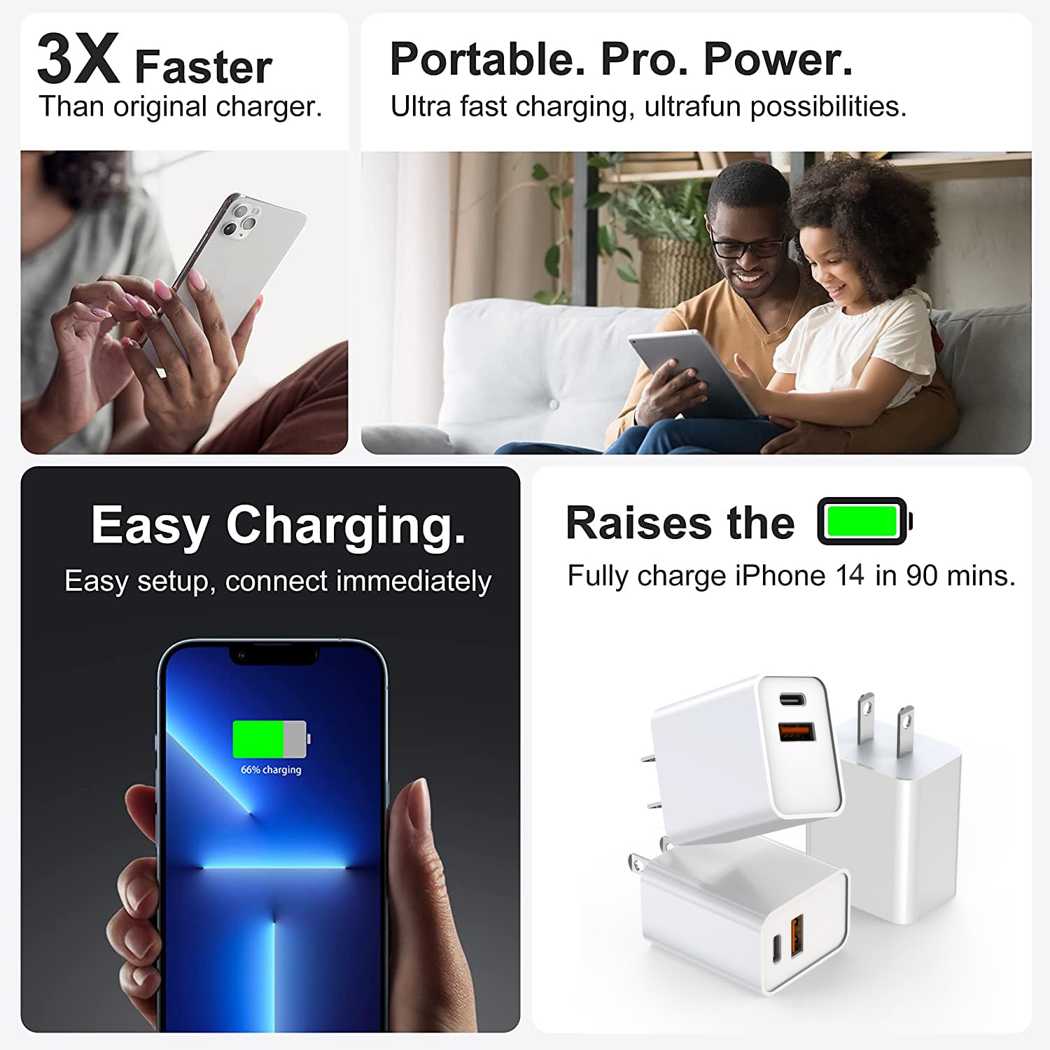 DelTucci travel-friendly charger ideal for home, office, and on the road.