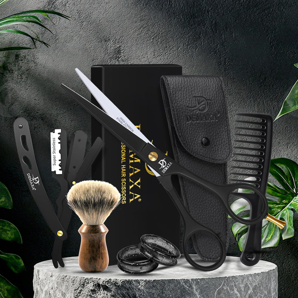 DEMAXA salon-ready barber scissors for professionals and enthusiasts.