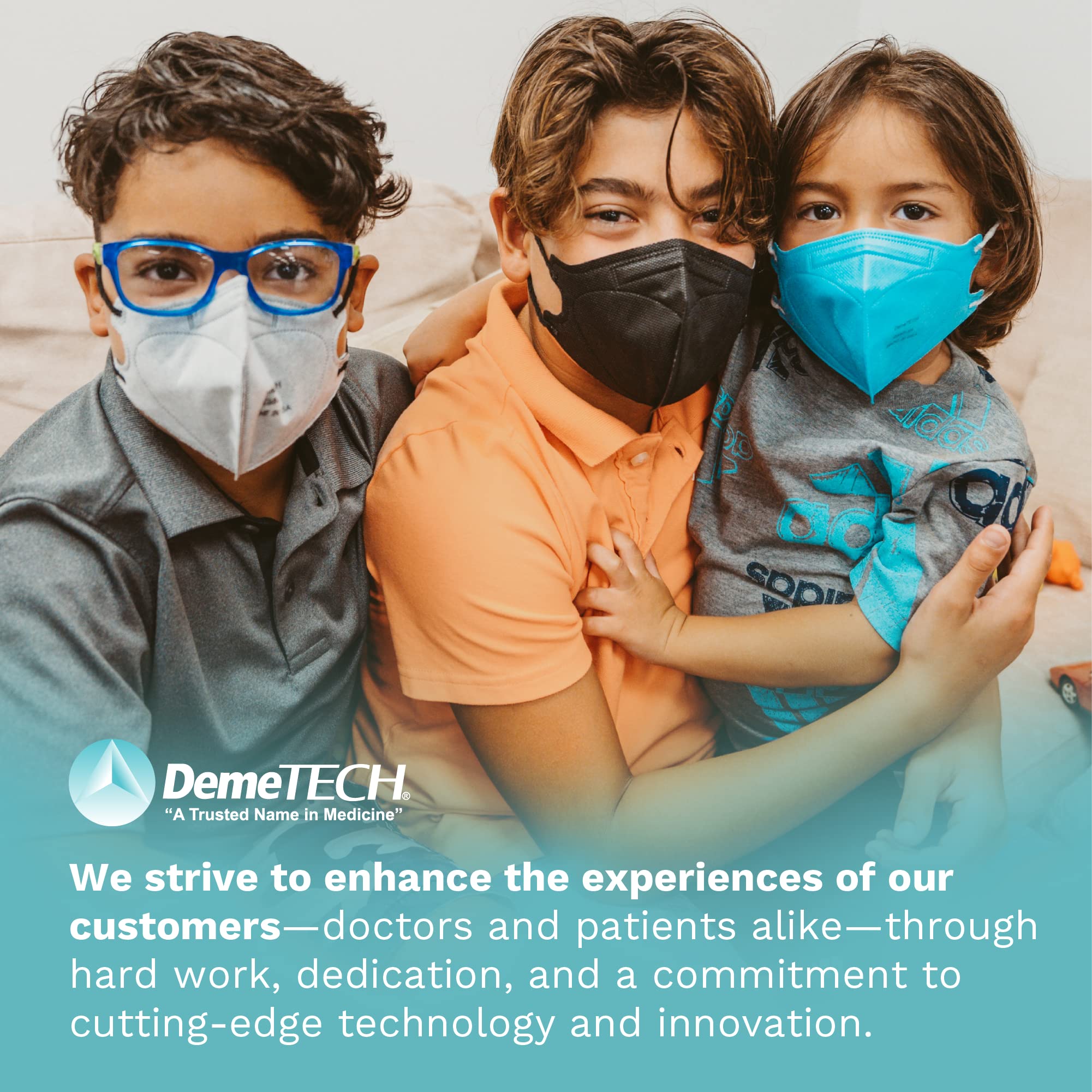 DemeTECH adult-size disposable mask suitable for offices, travel, and home.