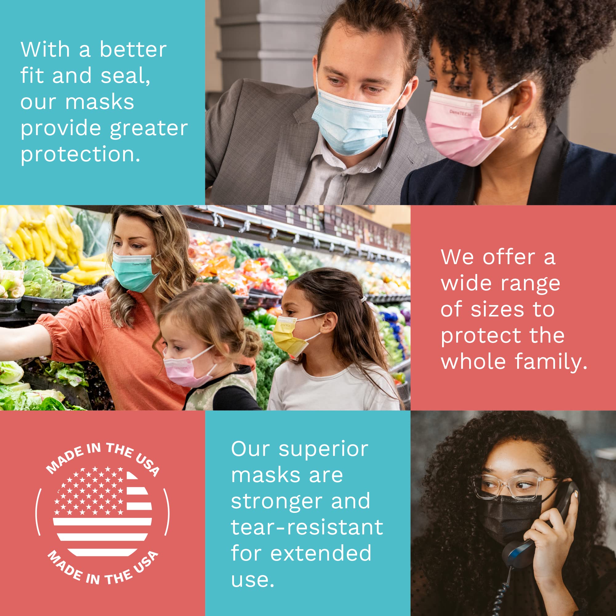 DemeTECH breathable differential pressure under 5.0 supports easier breathing.
