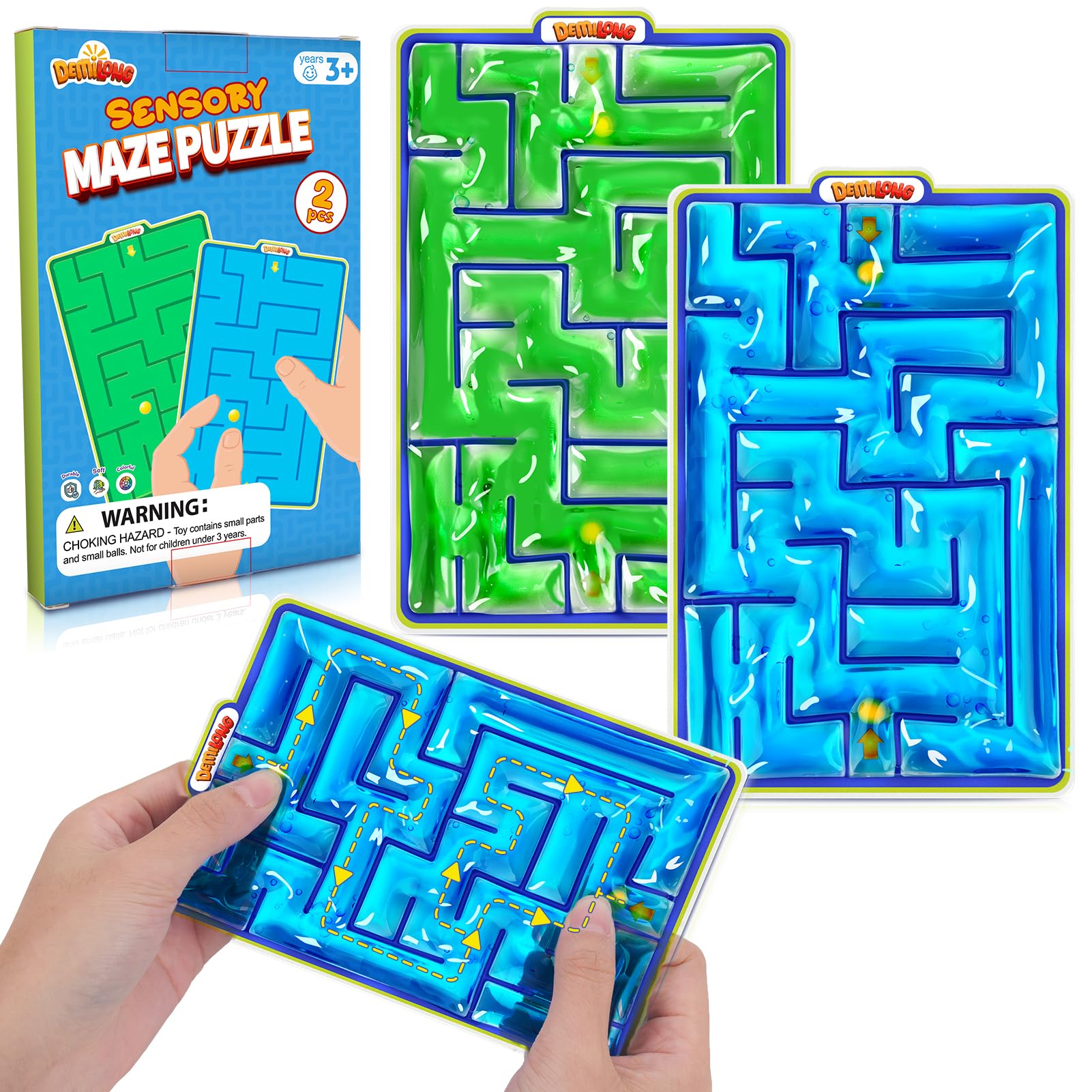 Demilong Sensory Marble Maze 2Pack – handheld maze for focus and calm.