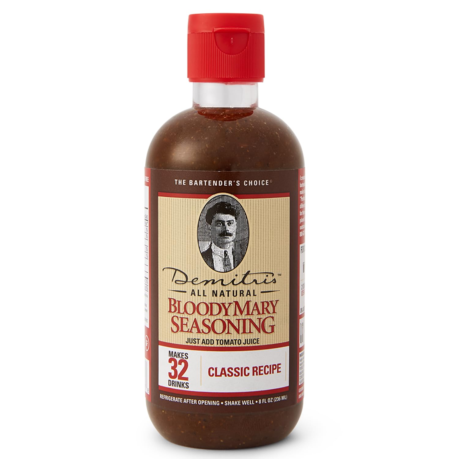 Demitri's Bloody Mary Seasoning bottle closeup for a bold brunch cocktail