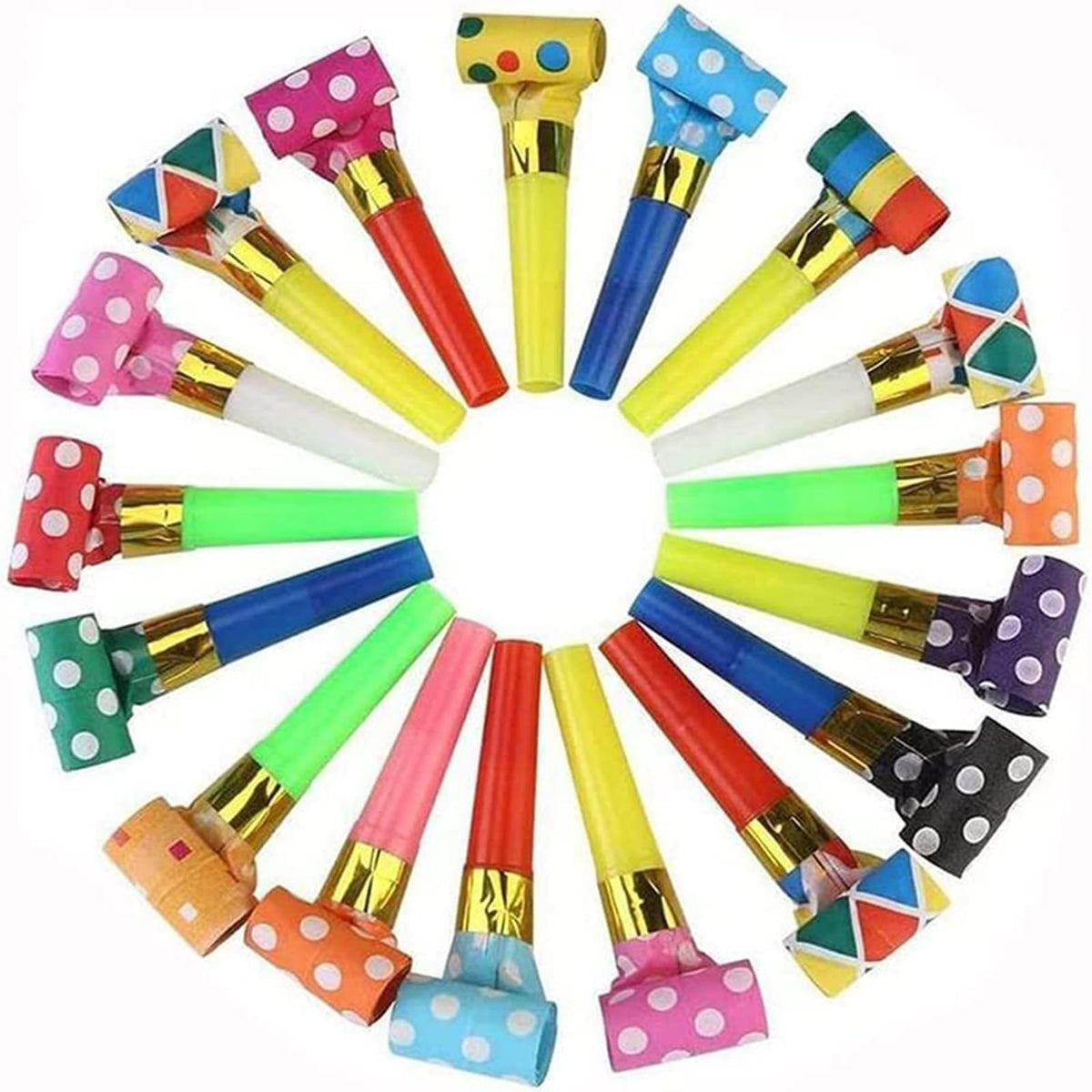DEMOCRATIDO colorful noisemaker set in action during a festive party.