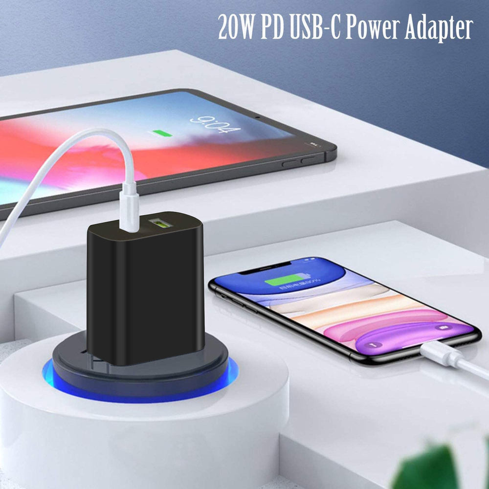 DENGWENQIANG dual-port USB-C USB-A side view enabling multi-device charging