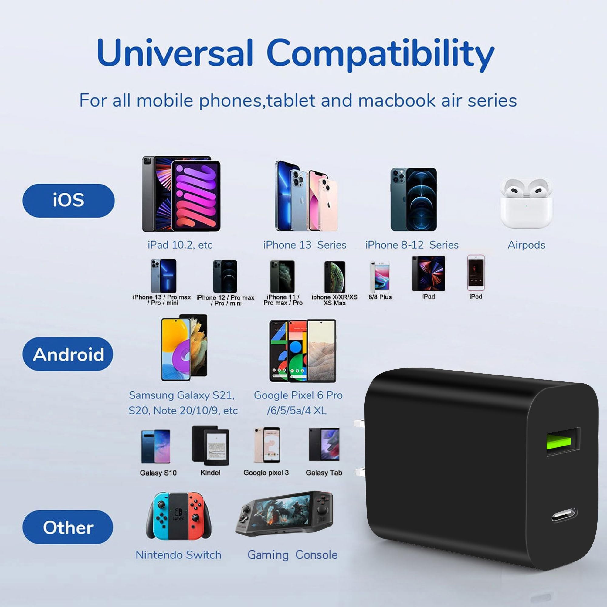 DENGWENQIANG pack includes two adapters for home and travel