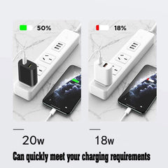 DENGWENQIANG USB-C and USB-A ports charge two devices simultaneously