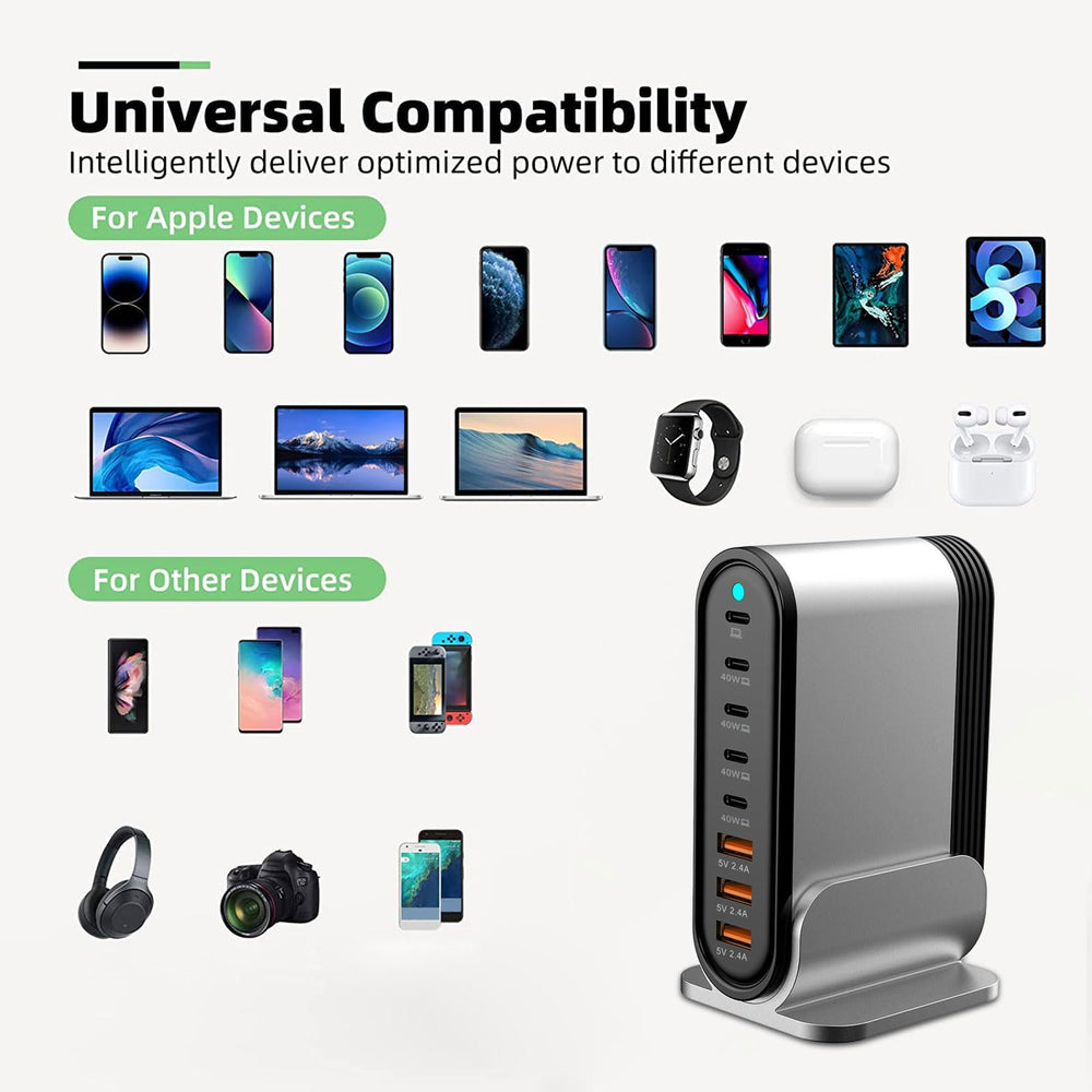 DENGWENQIANG USB-C fast charger on desk keeping cables organized