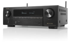 Denon AVR-X1700H front view showing compact design for living room setups