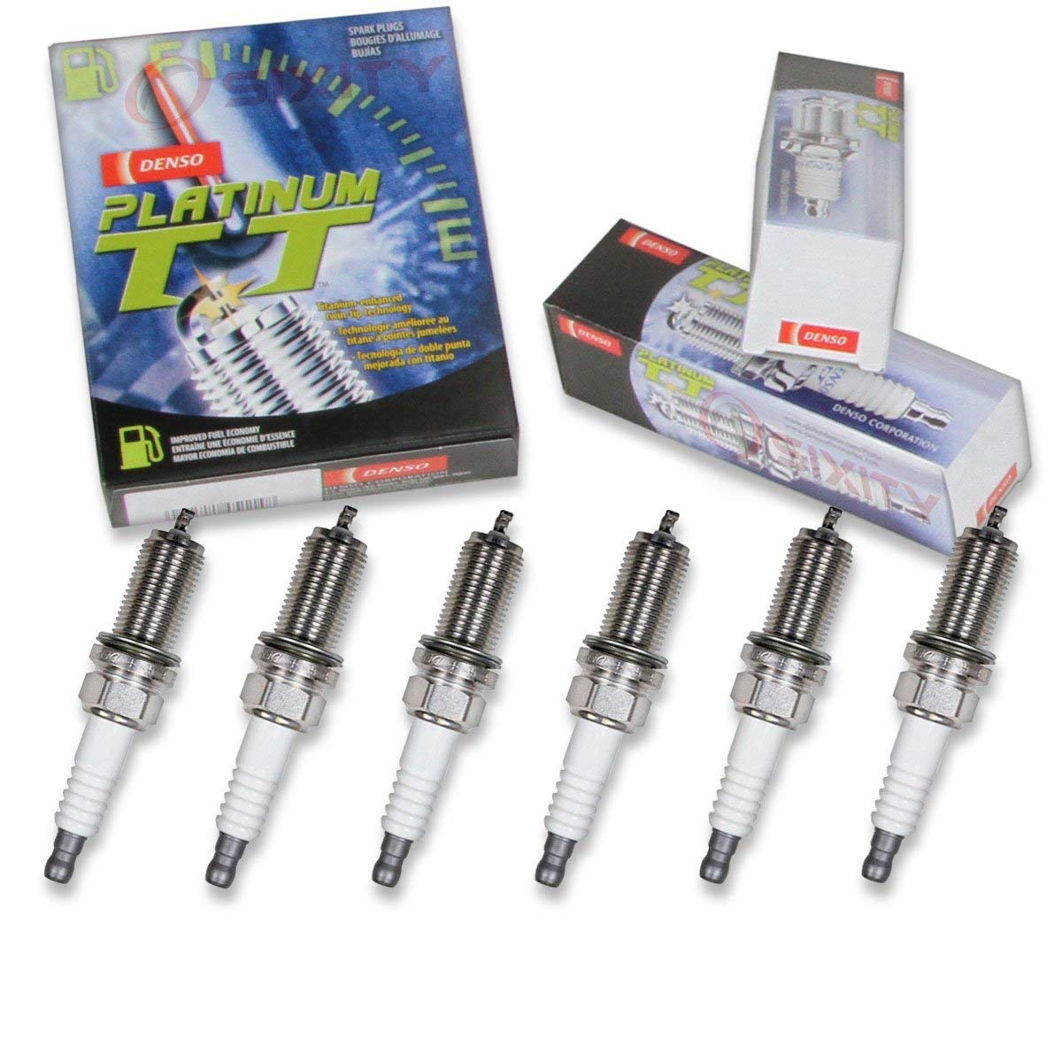 Denso 4503 spark plug close-up showing Twin-Tip design for durable performance on engines.