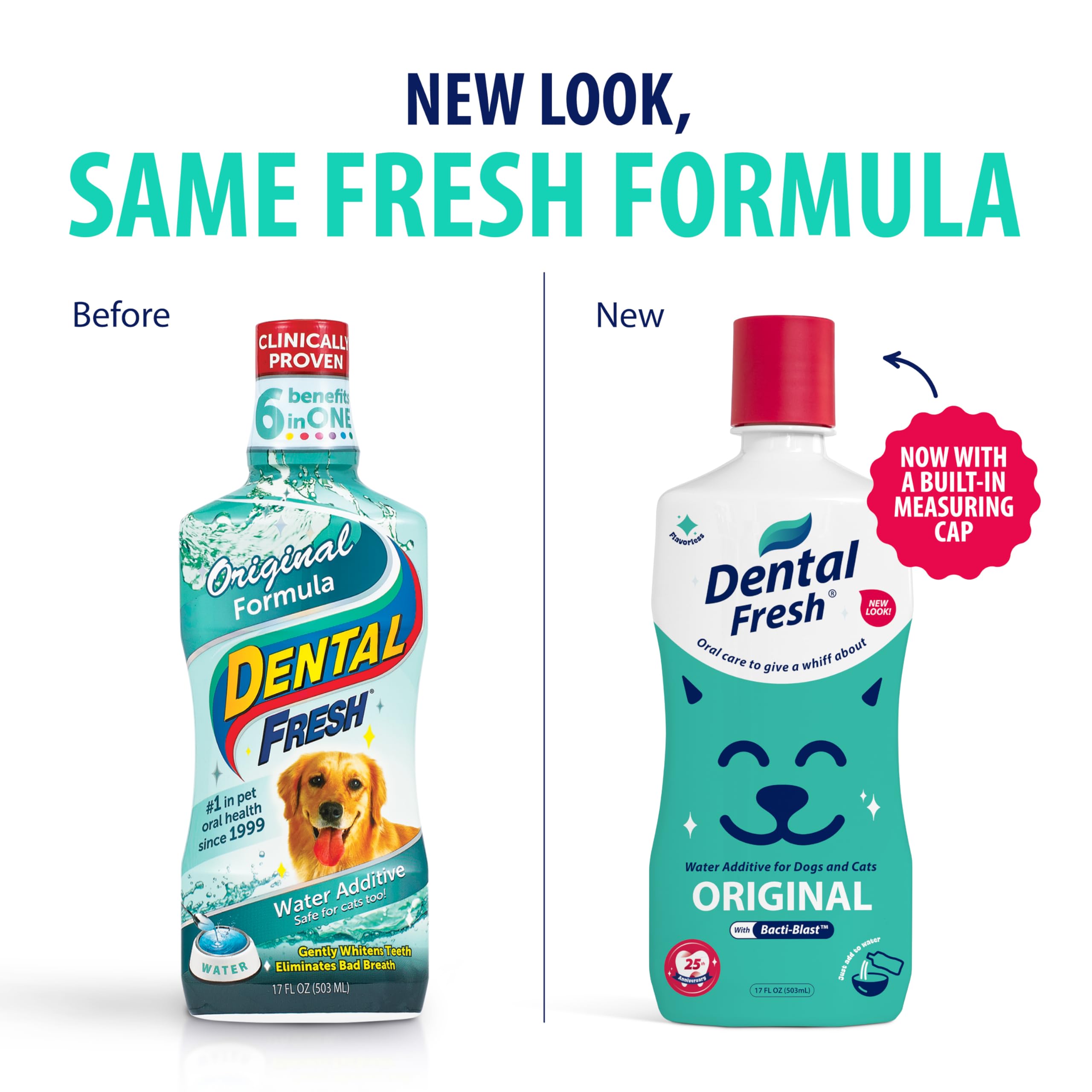 Dental Fresh – additif eau dentaires, usage quotidien pour chiens et chats, haleine fraîche.