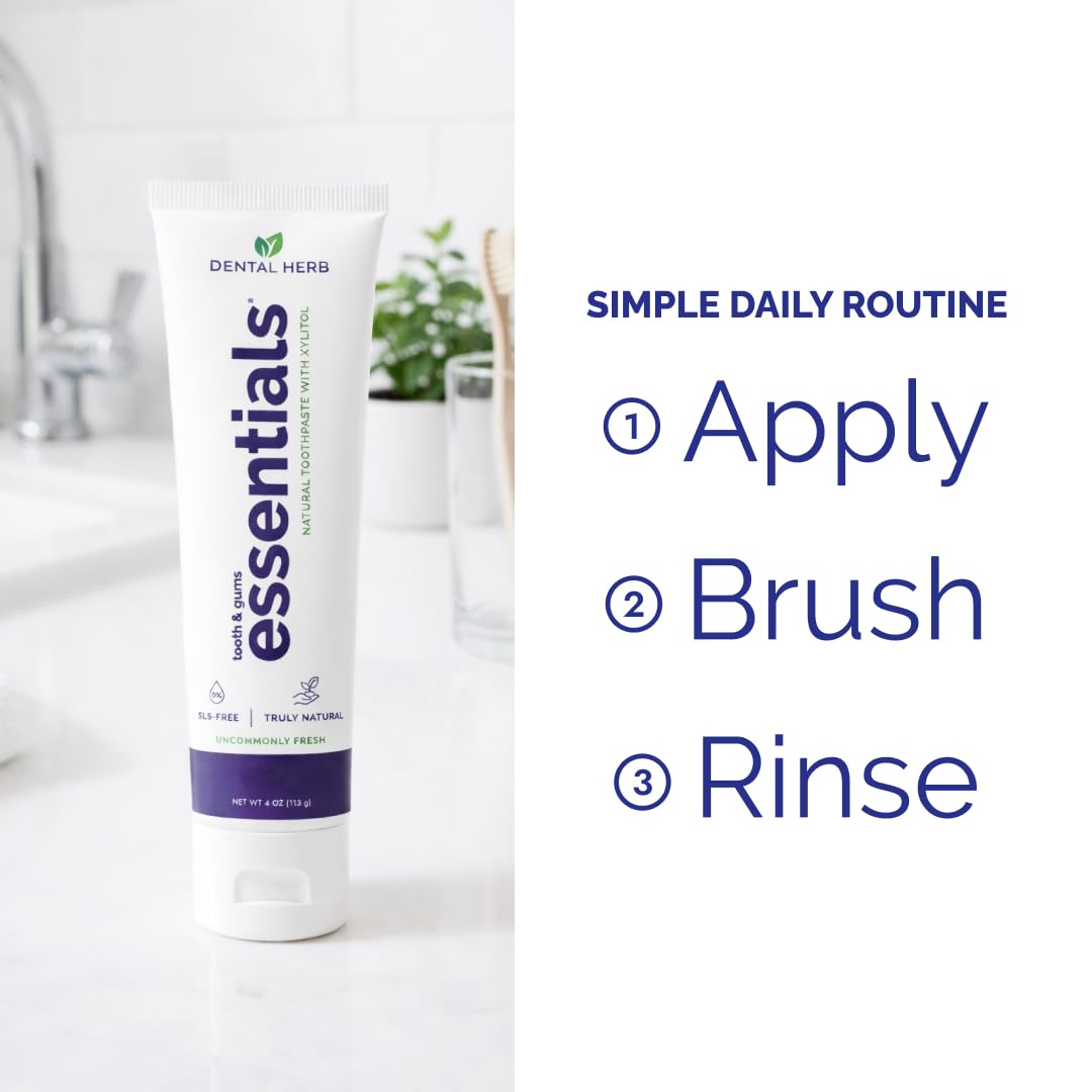 4oz tube of Essentials toothpaste ready for travel and daily use.