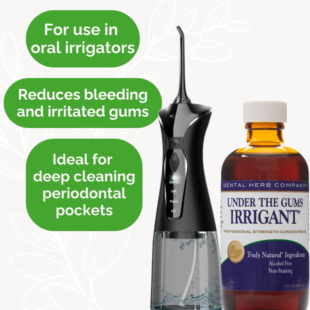 Dental Herb Under The Gums Irrigant mint oils closeup with refreshing aroma