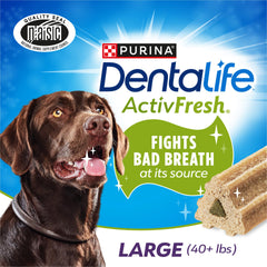 Dentalife ActivFresh chews, 30 per pack for large breeds.