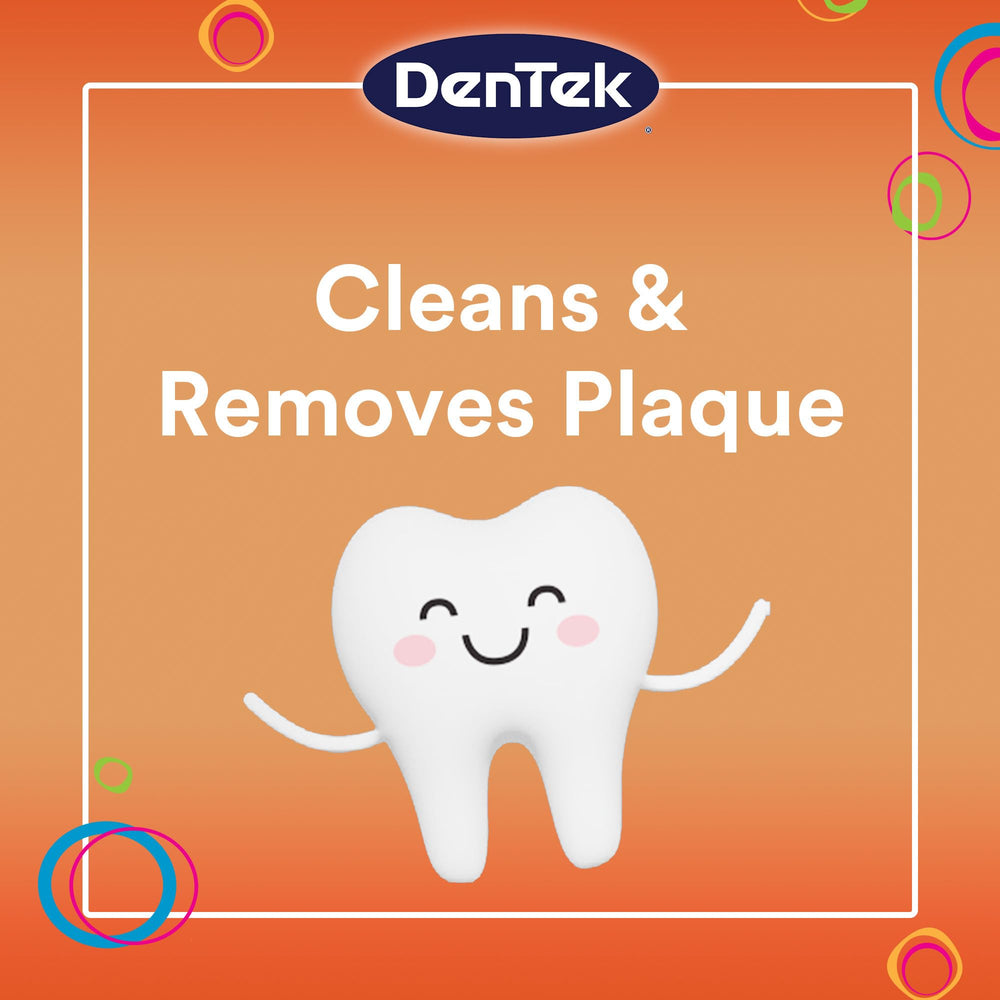 DenTek comfort grip handle aids small hands during flossing.