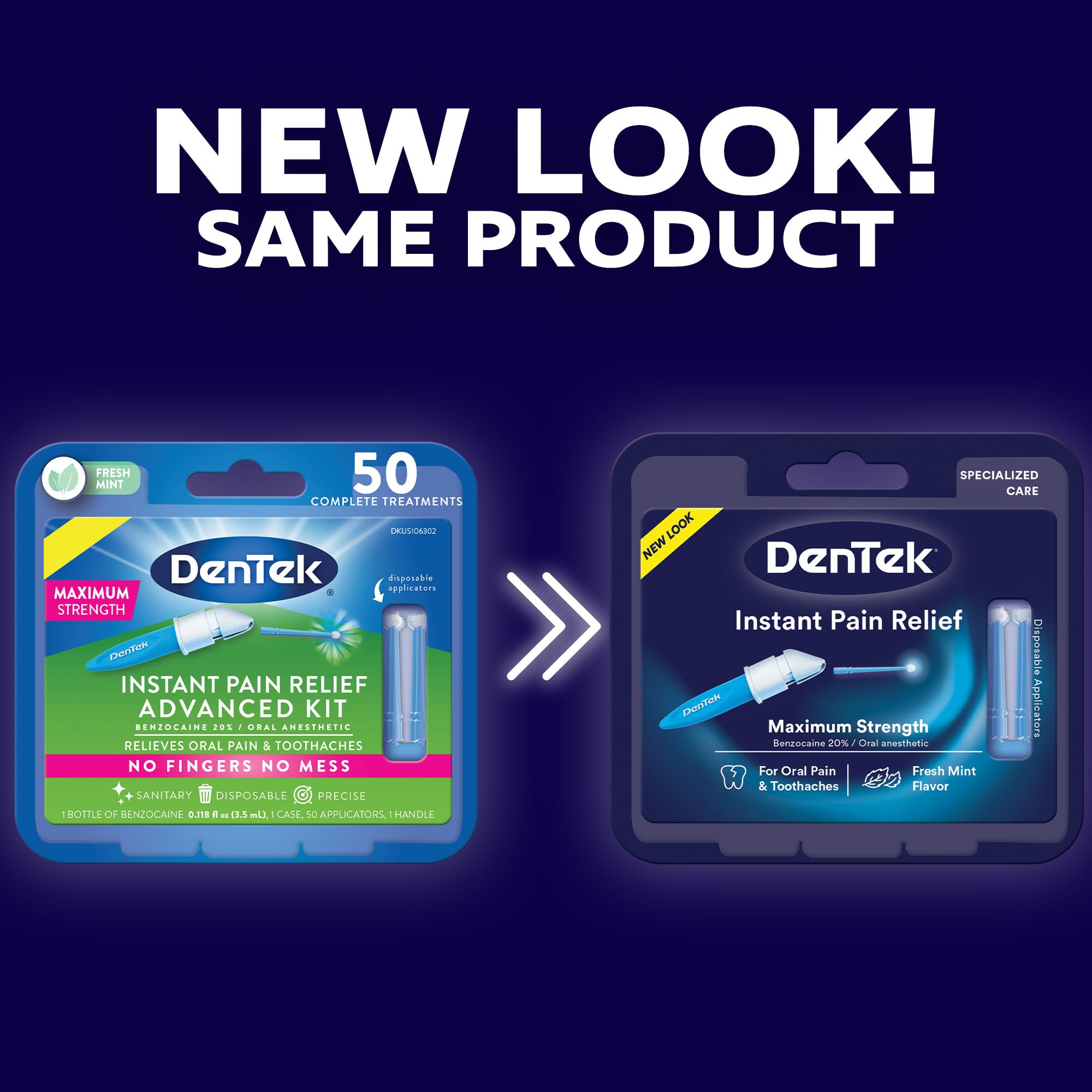 DenTek disposable applicators provide sanitary, mess-free application for oral pain relief.