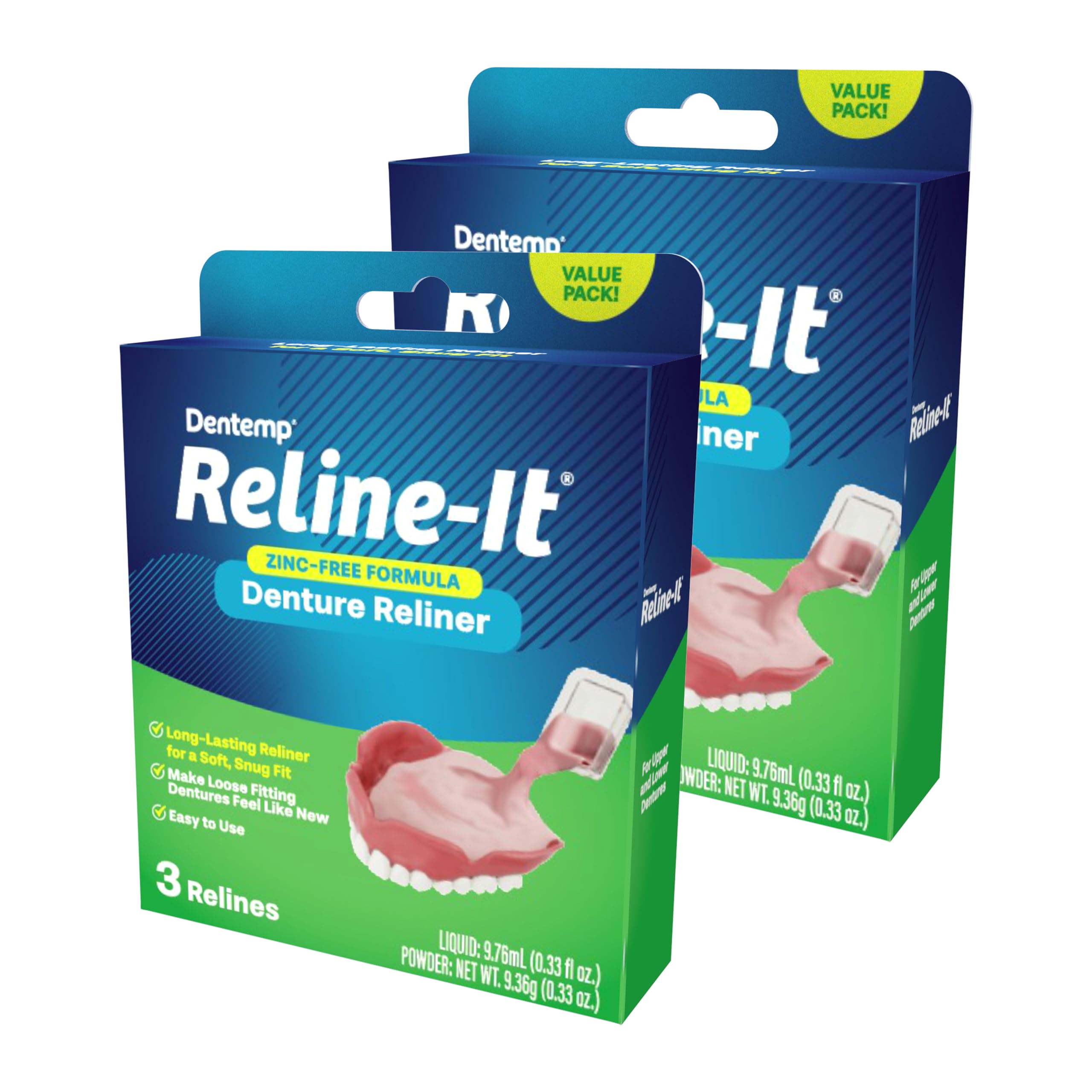 Dentemp branding and packaging emphasizing 40+ years of heritage.