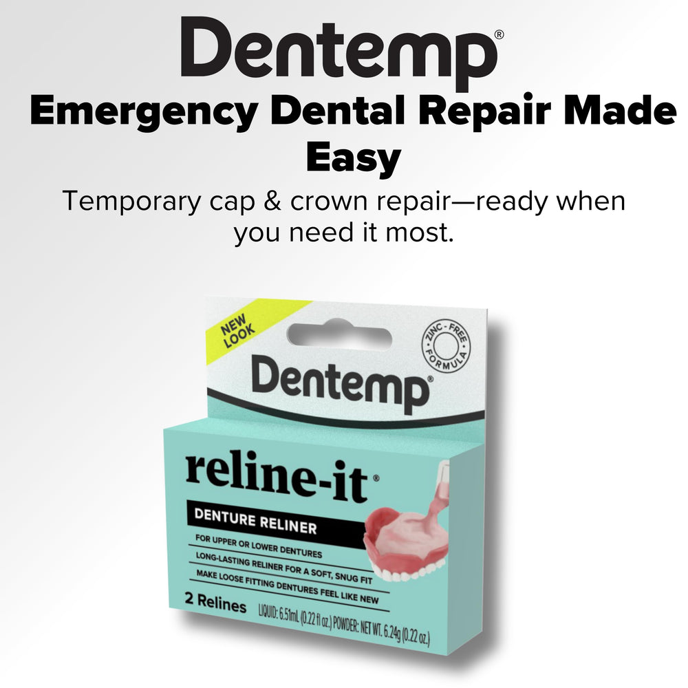 Dentemp Reline-It application process demonstrates quick mixing and placement for a snug result.