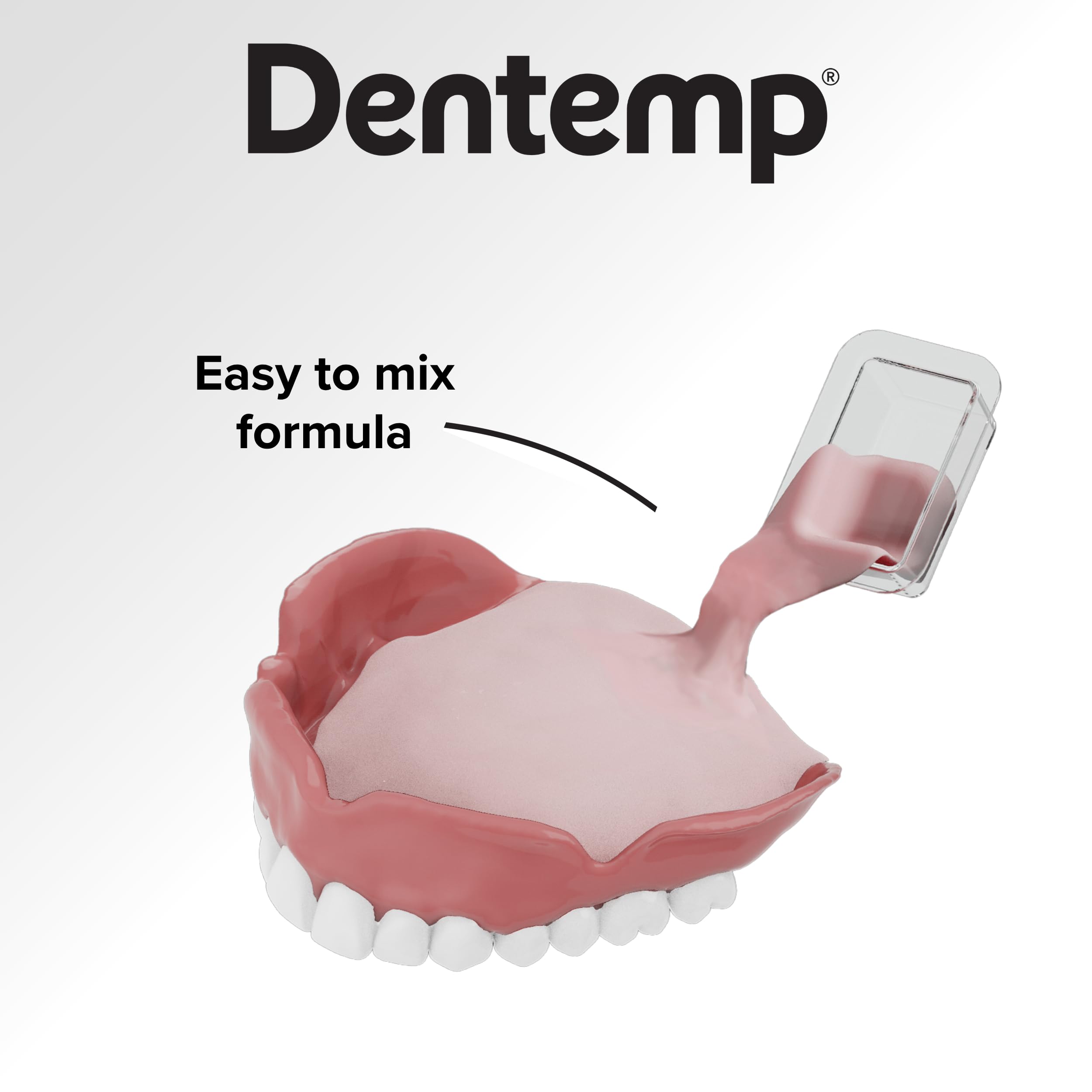 Dentemp Reline-It upper denture usage improving seating and reducing irritation during wear.