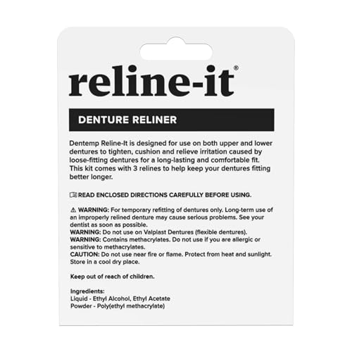 Dentemp value pack packaging highlighting two-pack offer and six relines.