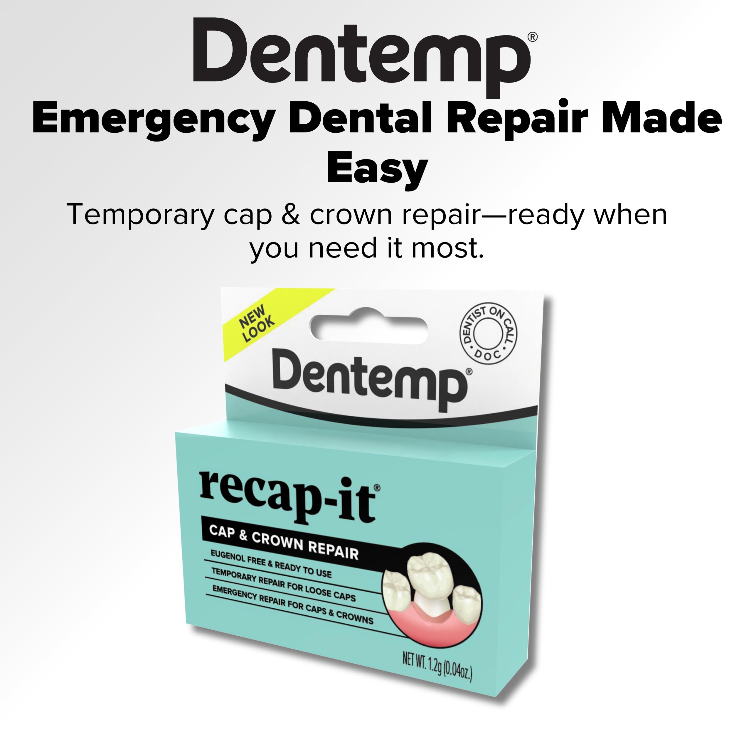 Dentemp Recap-It demonstrates temporary fix for caps and crowns