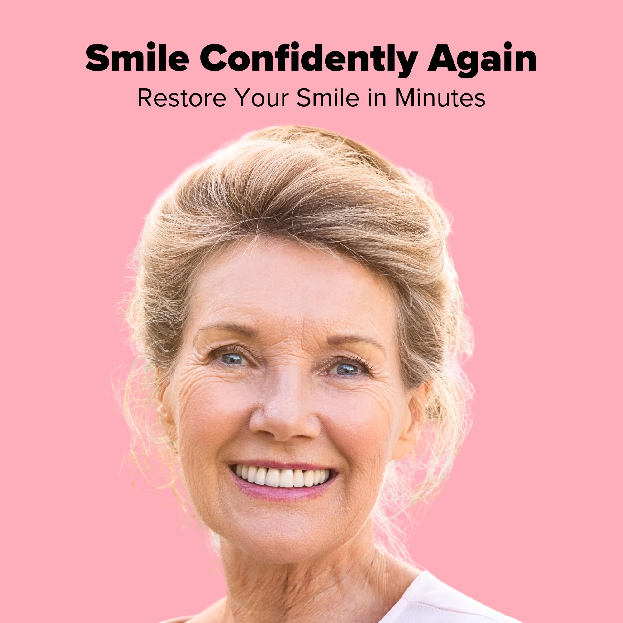 Dentemp Repair-It Kit application step photo illustrates easy denture crack mending.