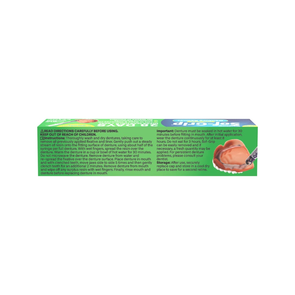 Sof-Grip being spread on a denture to create an instant cushion