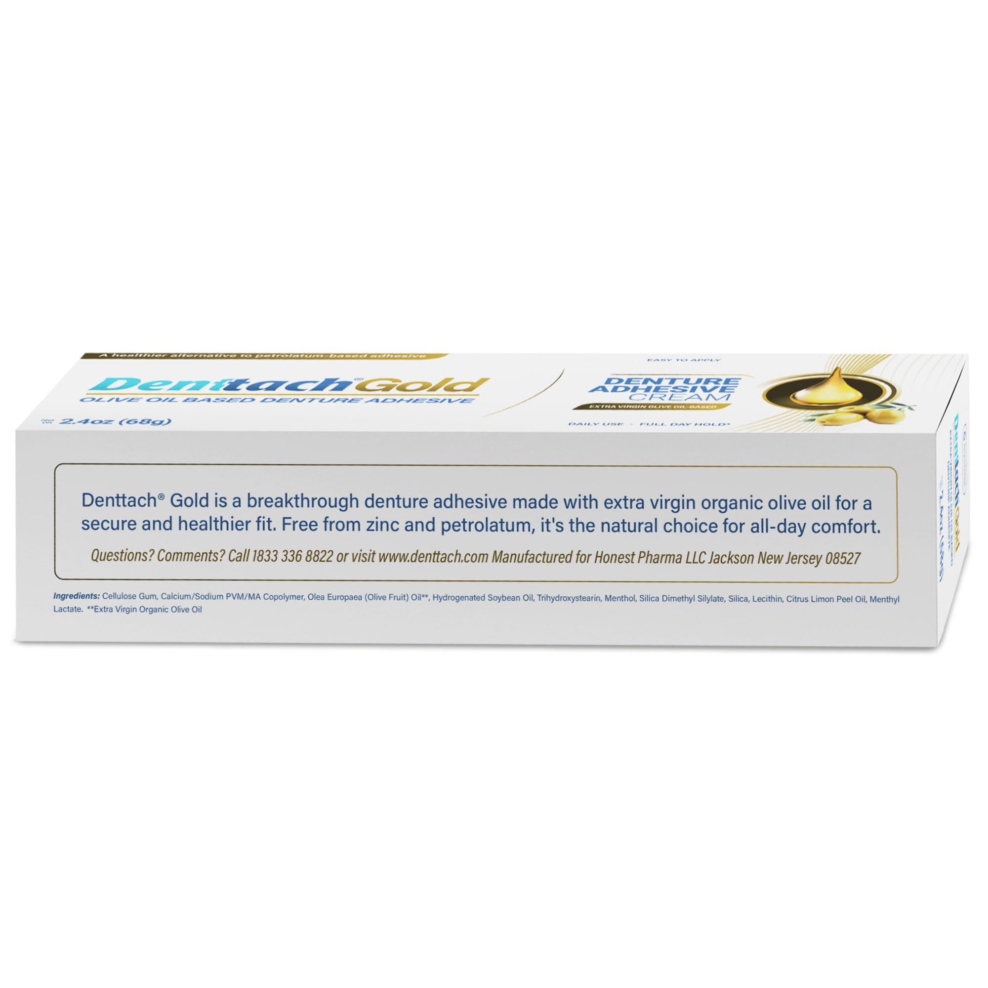 Denttach Gold provides all-day hold for dentures during meals and conversations