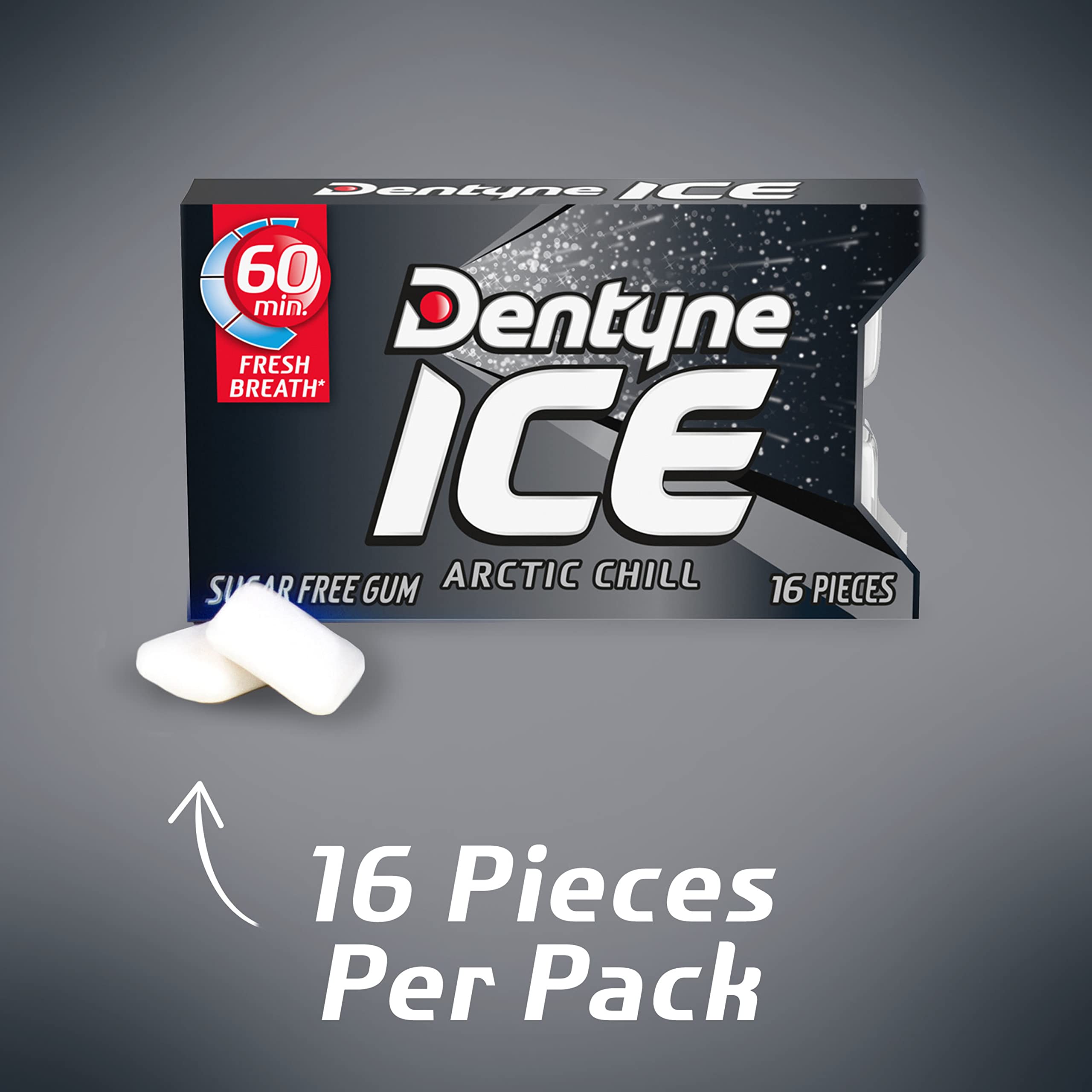 Dentyne Ice Arctic Chill gum on desk provides instant breath refresh between meetings.
