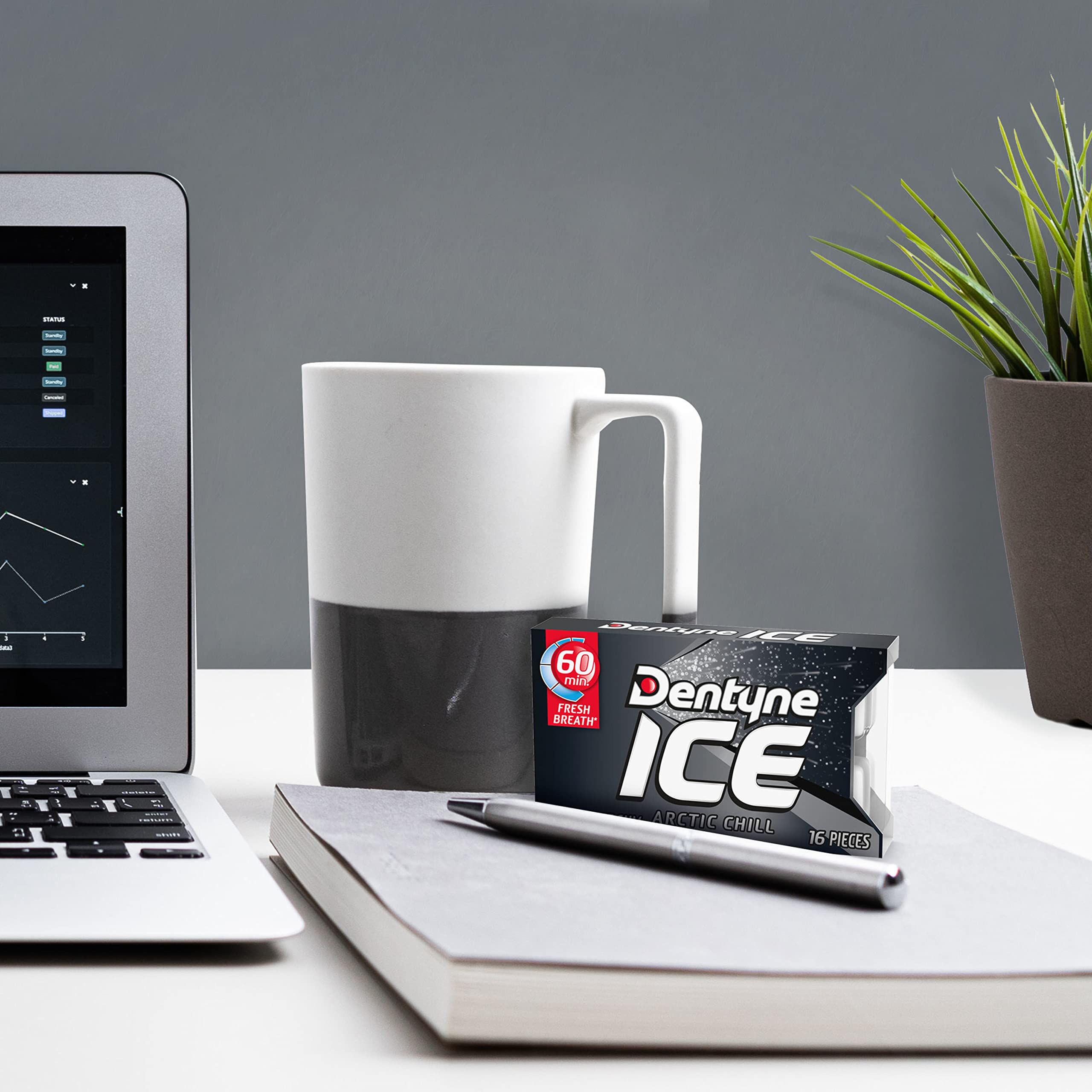 Dentyne Ice Arctic Chill sugar free gum for calorie-conscious snacking.
