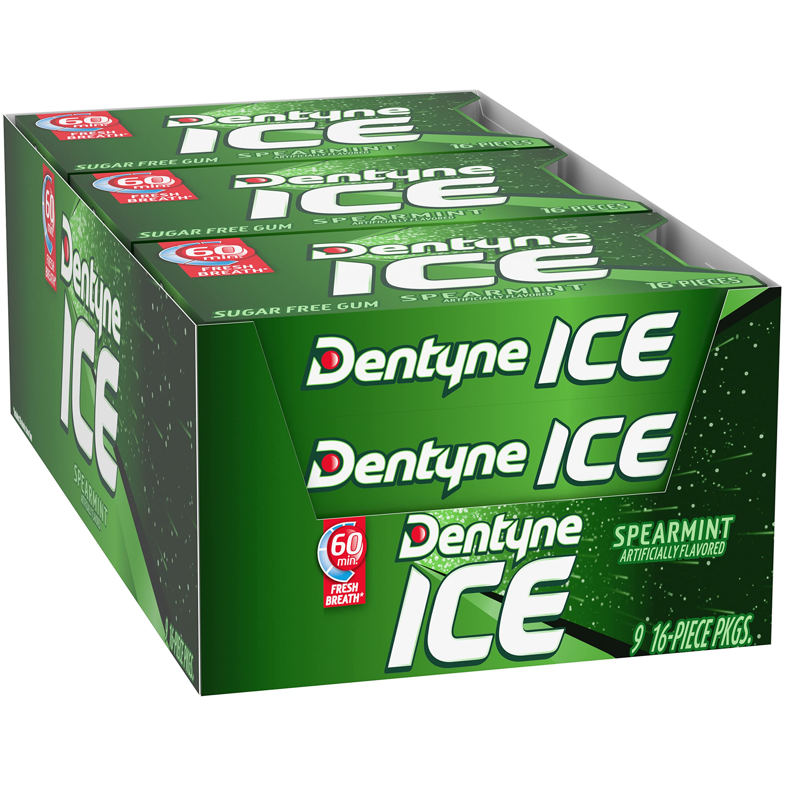 Dentyne Ice Spearmint gum in car or desk breath refresher