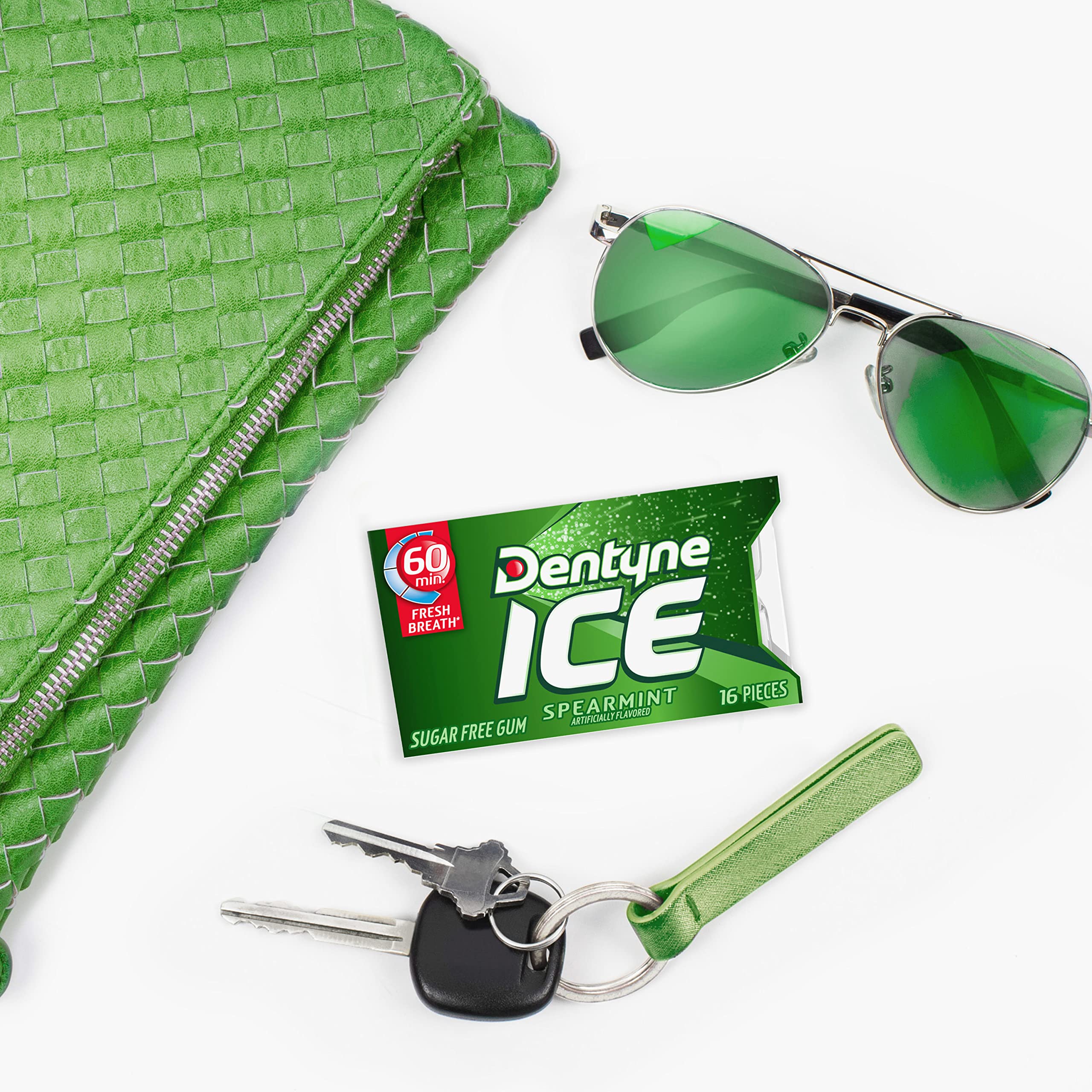 Dentyne Ice Spearmint provides long-lasting freshness up to 60 minutes