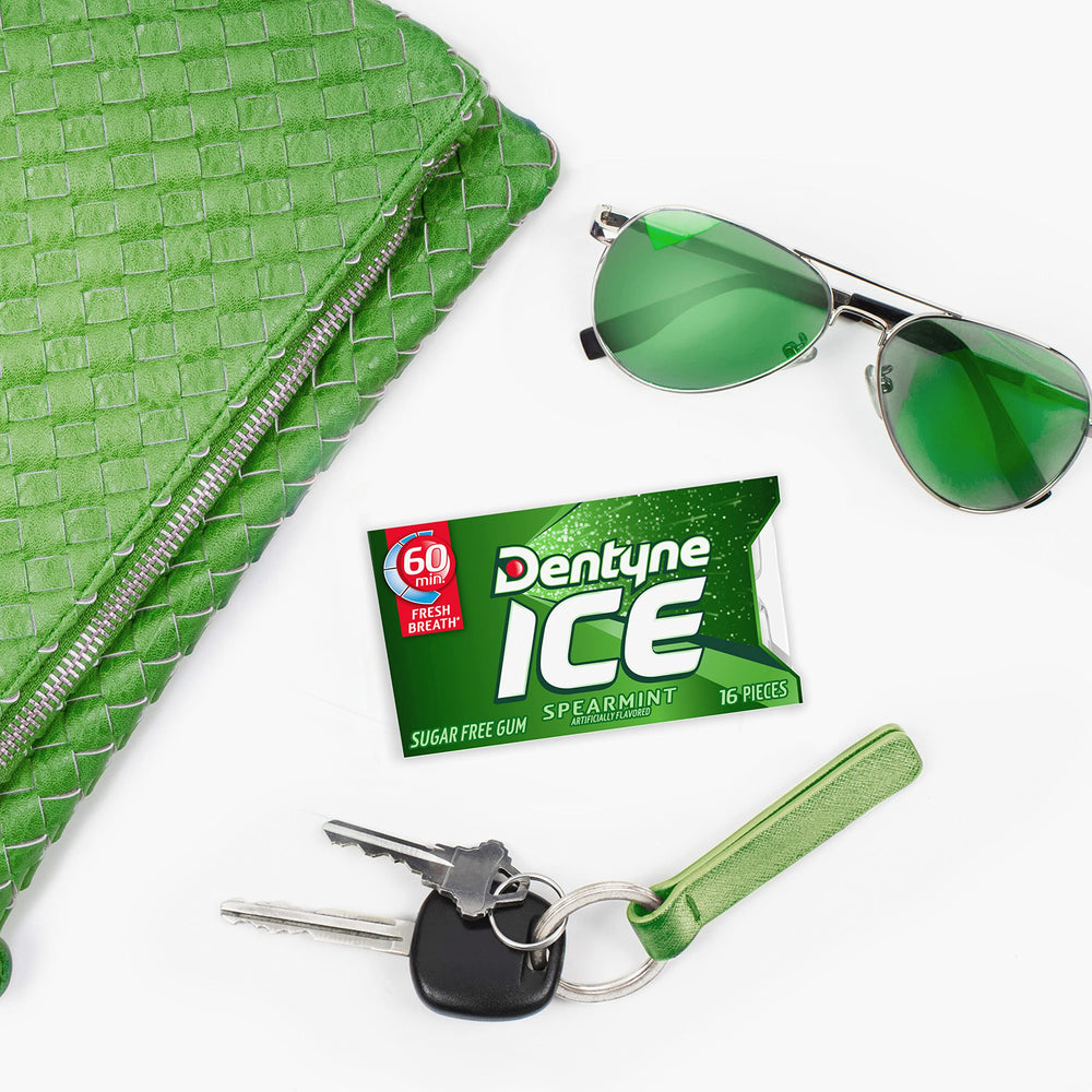 Dentyne Ice Spearmint provides long-lasting freshness up to 60 minutes