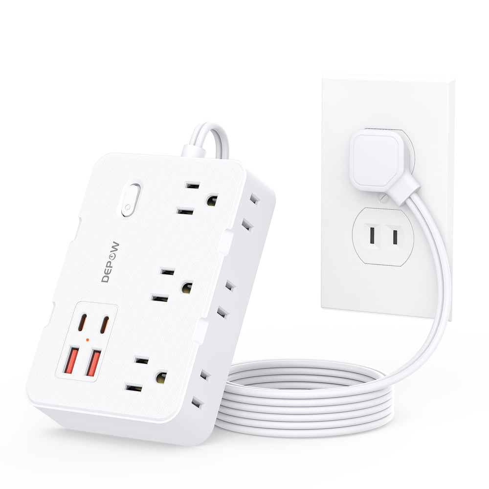 DEPOW two-prong to three-prong adapter outlet for ungrounded rooms.
