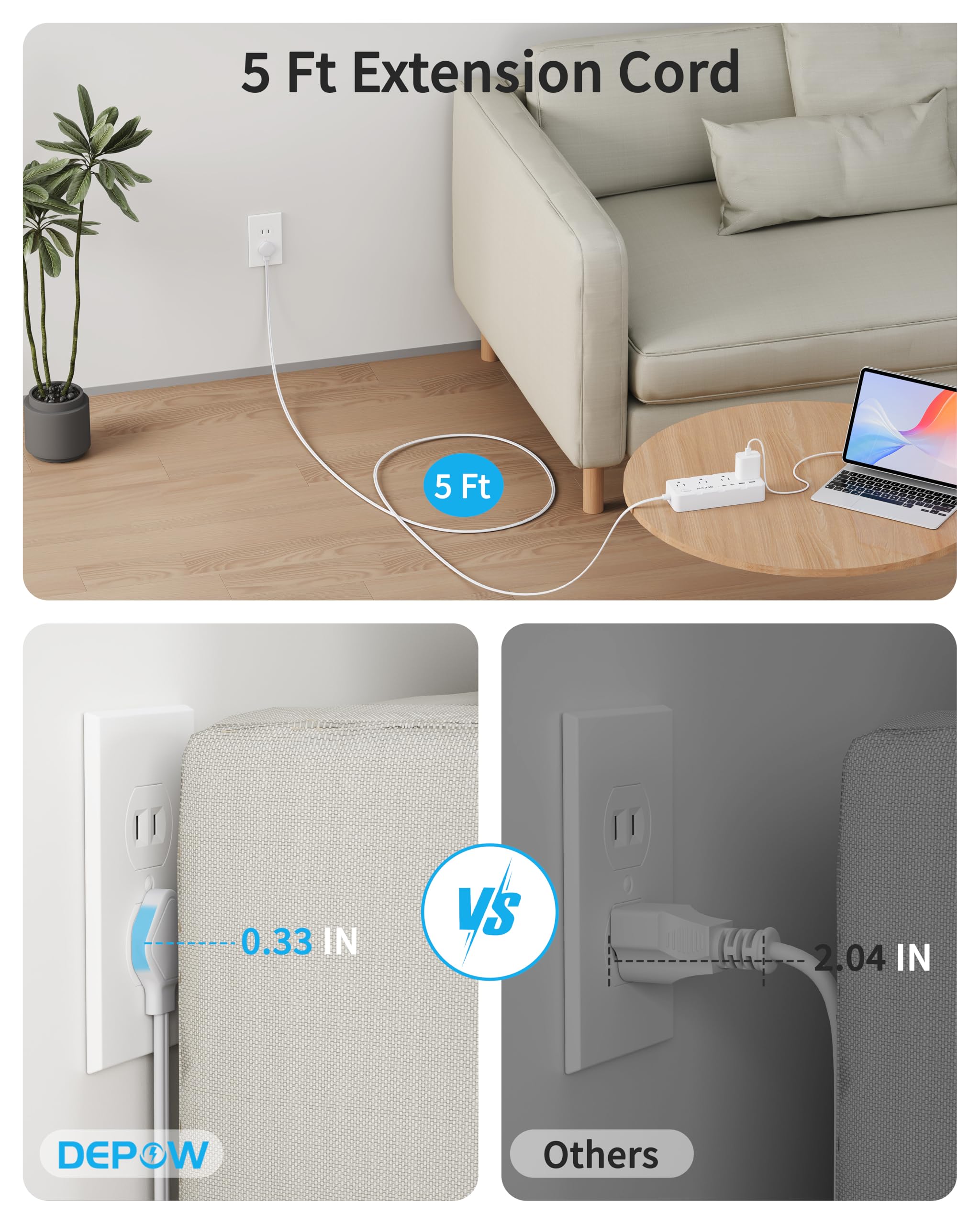 DEPOW USB-C port highlighting fast charging capability