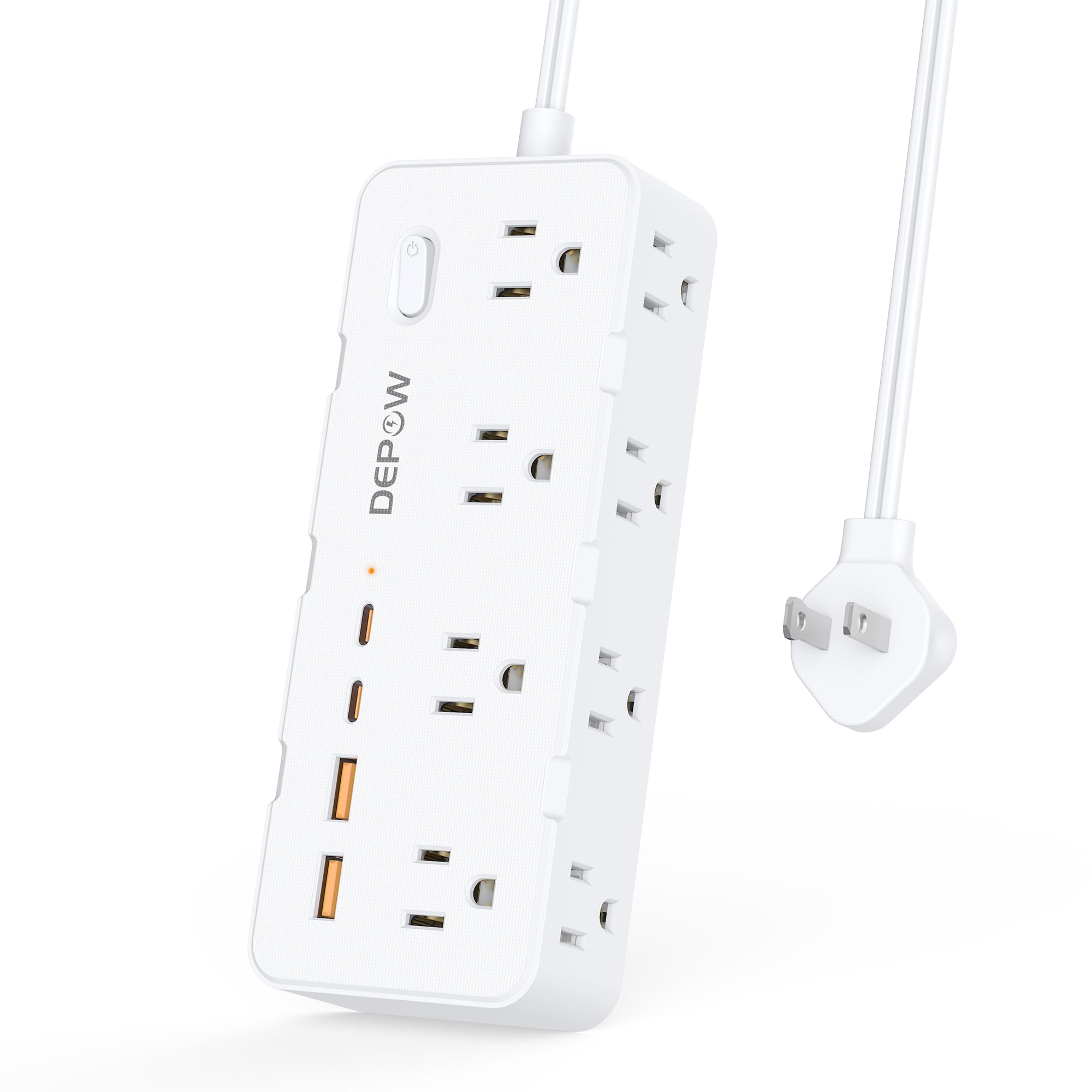 DEPOW wall-mount ready design with included screws for organized power access
