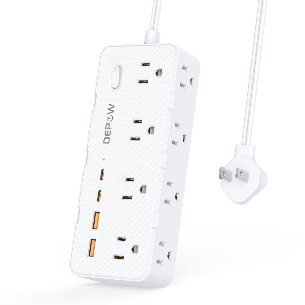 DEPOW wall-mount ready design with included screws for organized power access