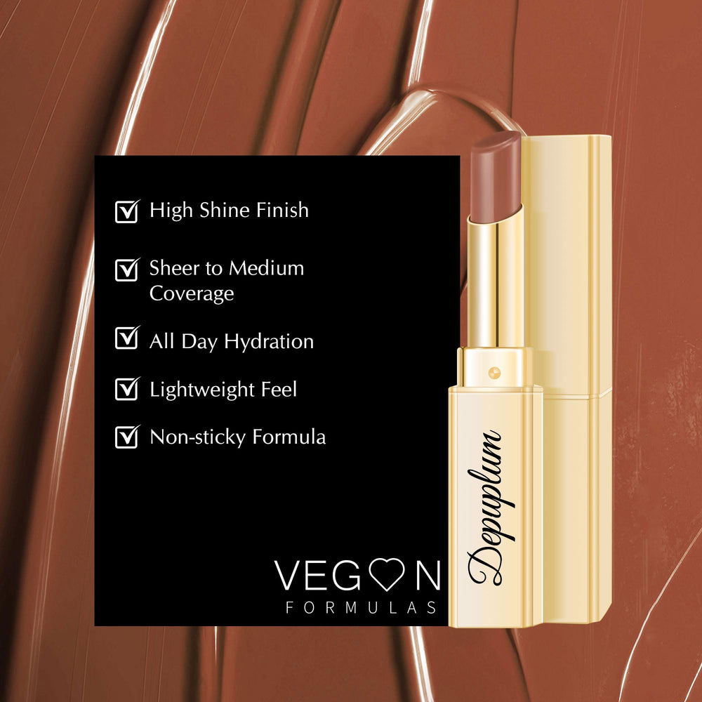 Depuplum Brown Lipstick long lasting shine for radiant lips all day